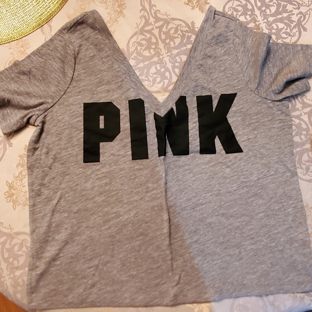 PINK- Vneck short sleeve shirt